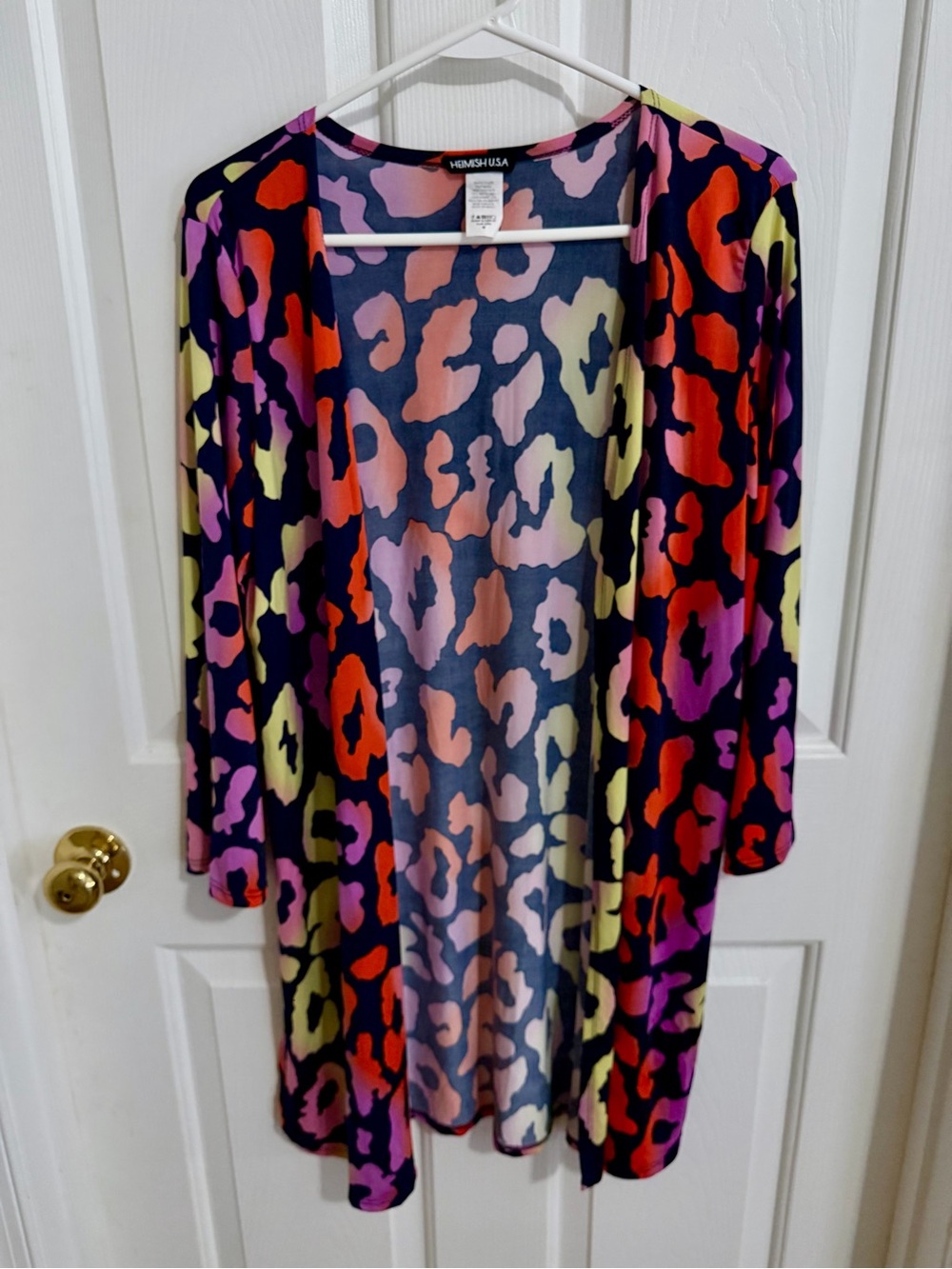 Heimish Multicolor Open-Front Leopard Print Duster